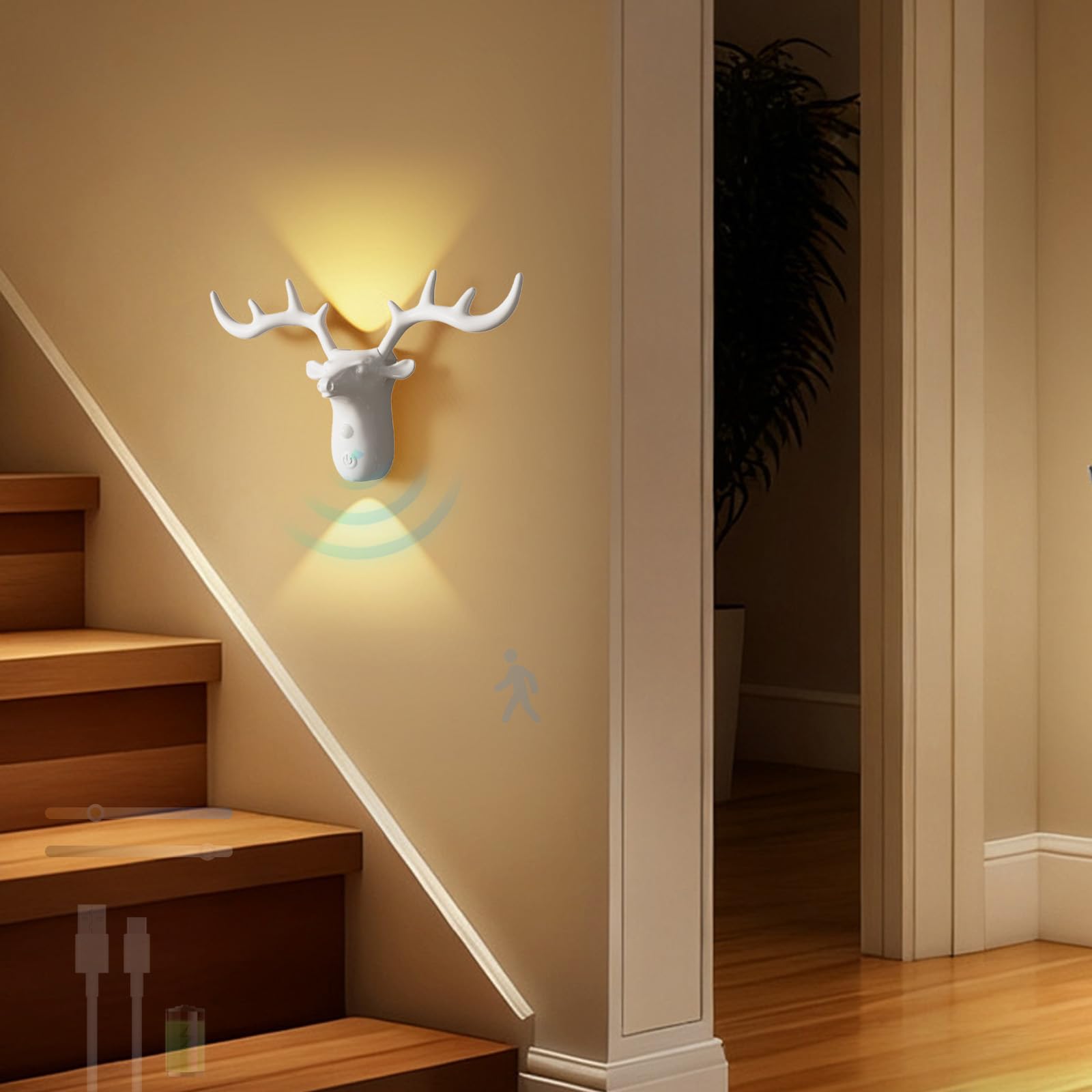 Iluminación de pared con control táctil que elimina cables en pasillo oscuro 8