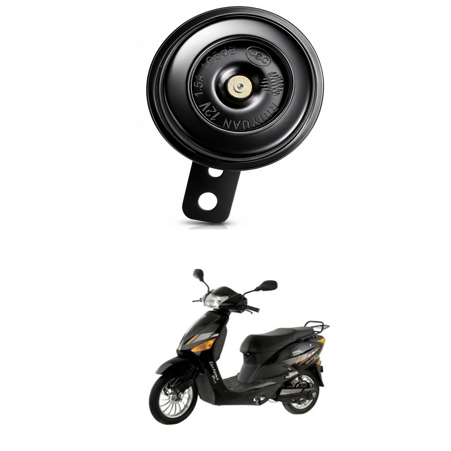 Universal 12V Single Disc Horn | 105dB Super Loud Electric Horn | Waterproof Metal Body | Universal Fit for Cars, Bikes, Scooters & SUVs | Black Comfortable With Ele-ctric Zip-py-image-18