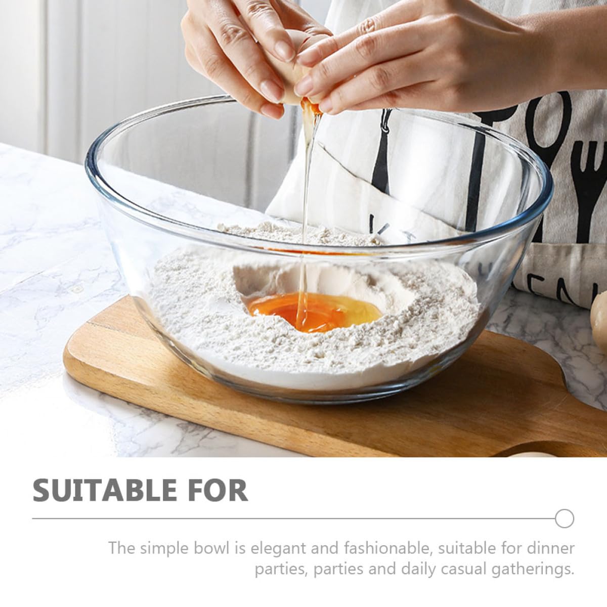 Klare Japanische Salatschüssel aus Glas Große Transparente Dessert Suppenschale Mikrowellengeeignet Stilvolle Haushalts servierschale für Salat Obst und Kuchen