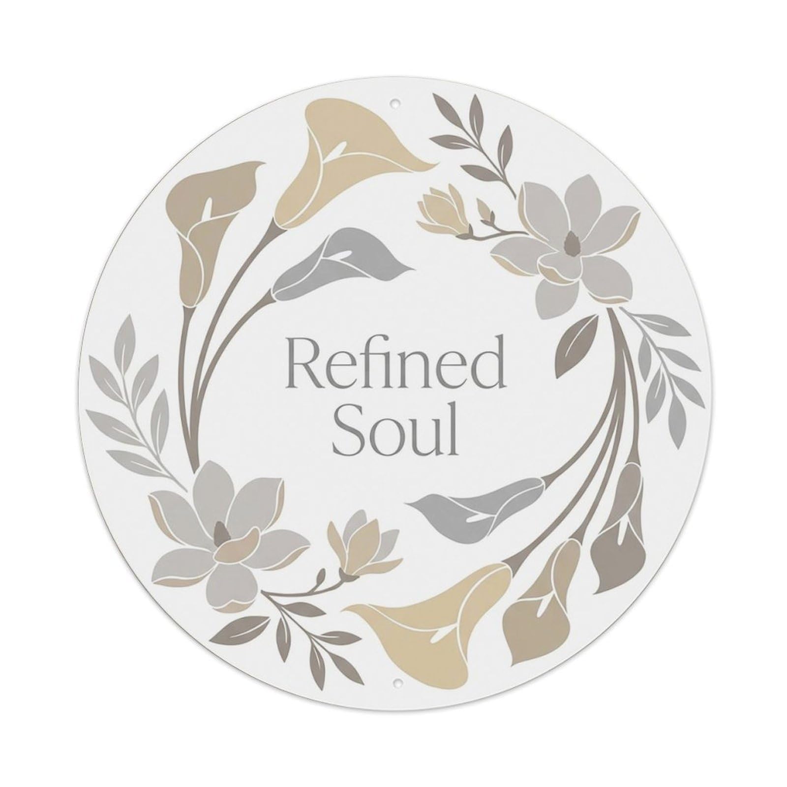 Elegant She Shed Floral Refined Soul Metal Tin Sign