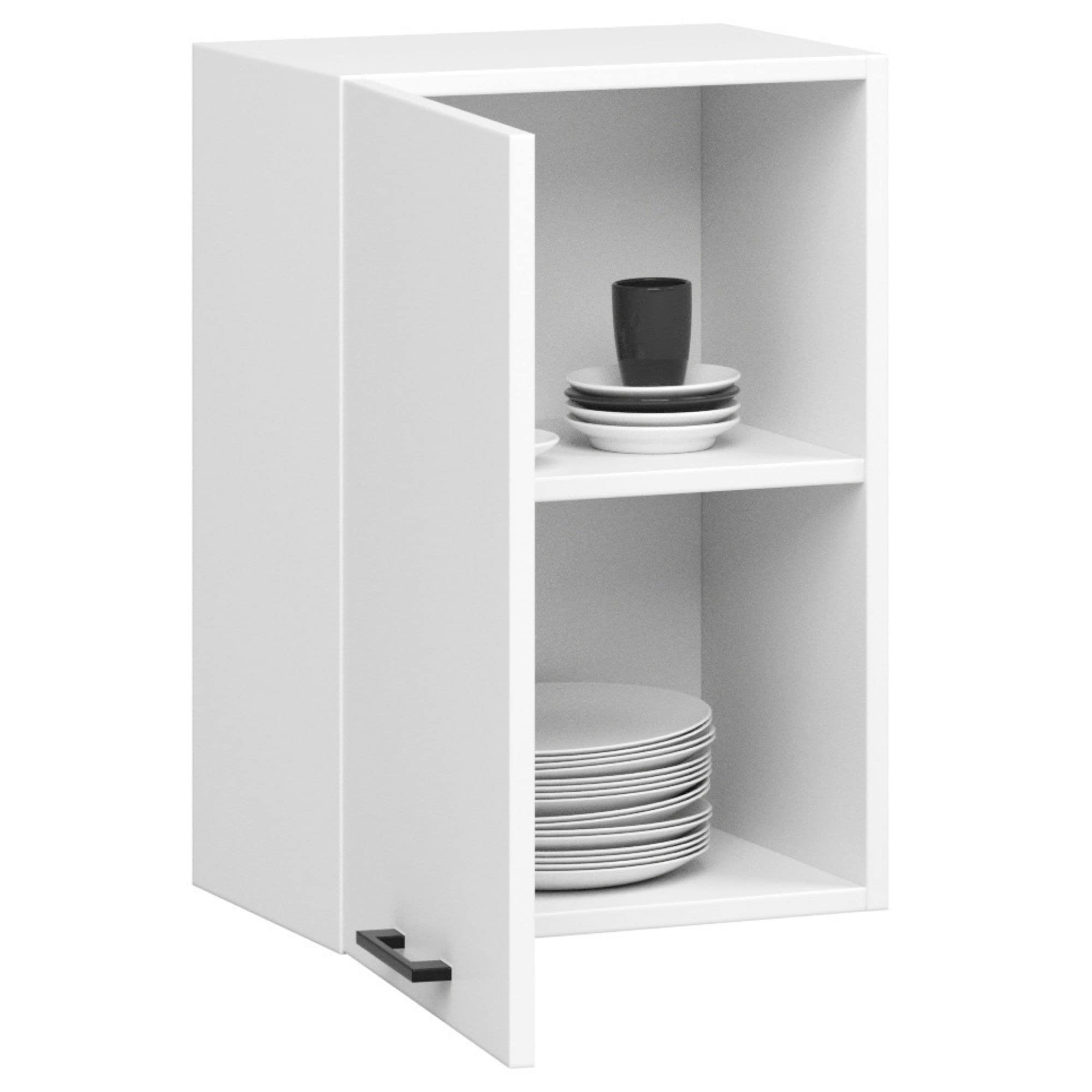 Meuble de cuisine EDERSEN, armoire coulissante avec une porte en blanc (l : 50 cm H : 58 cm P : 30 cm)
