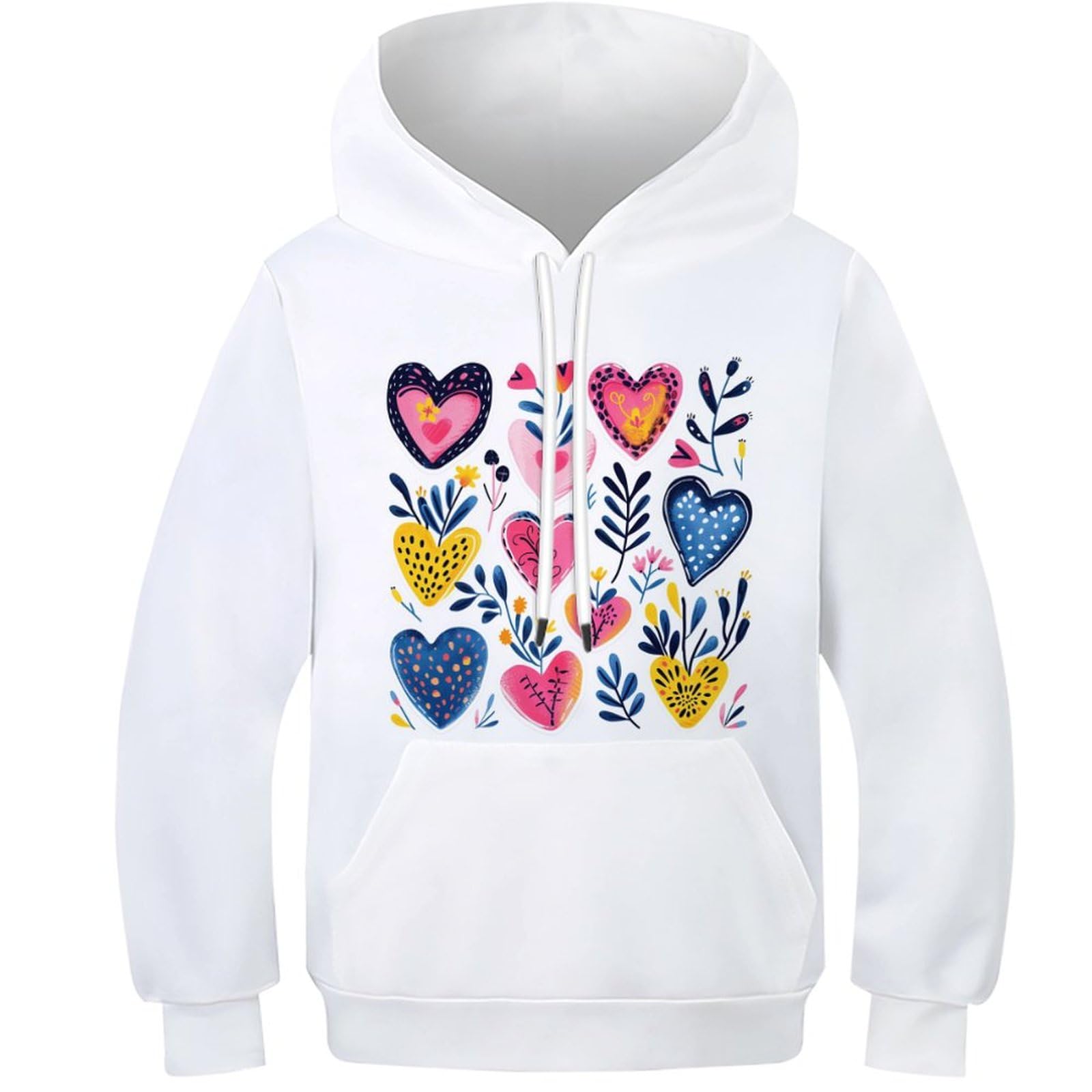 Sweat à capuche imprimé 3D en molleton doux avec grande poche kangourou - 8