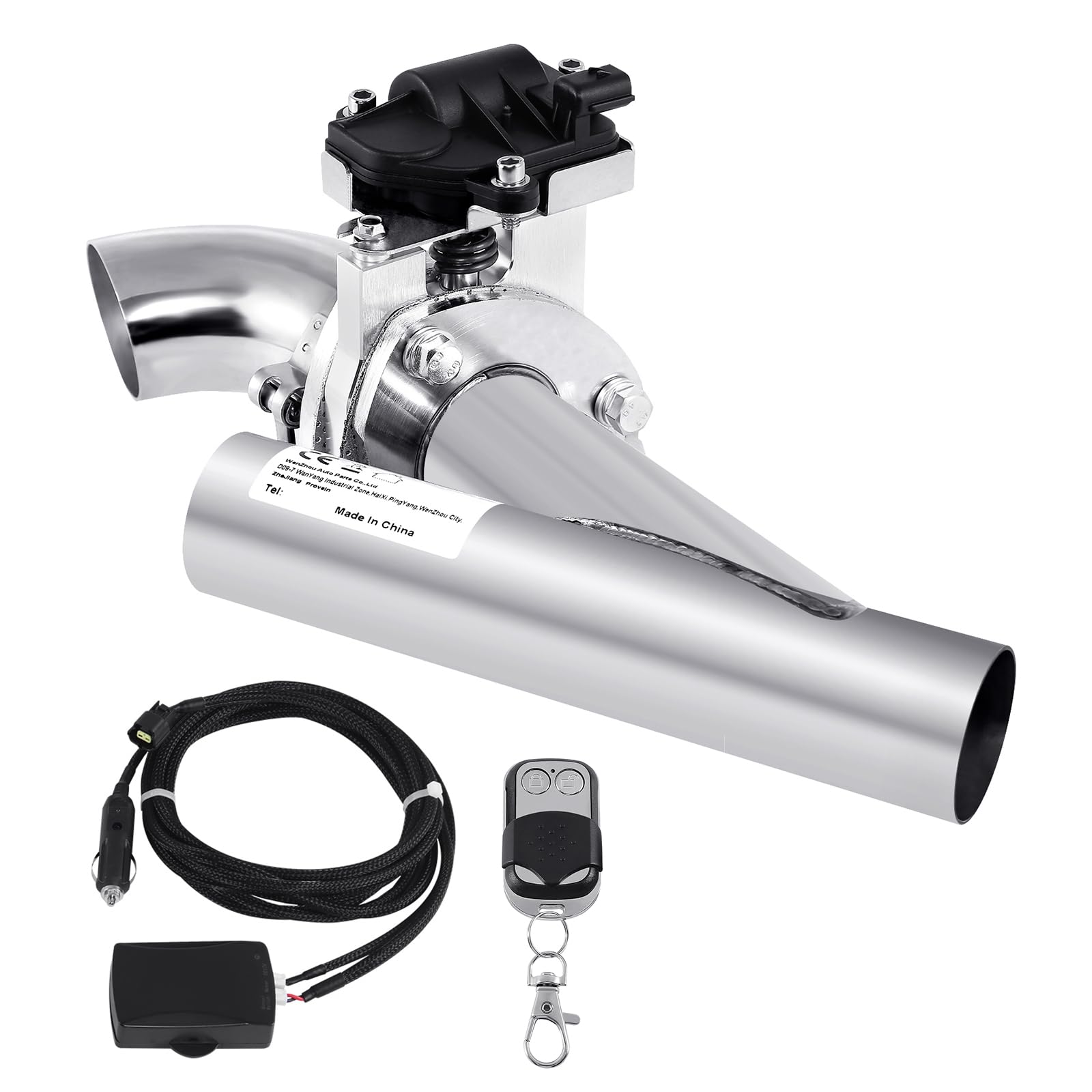 Kit de silenciador de escape eléctrico de 51mm 2" en acero inoxidable con interruptor de válvula y control remoto