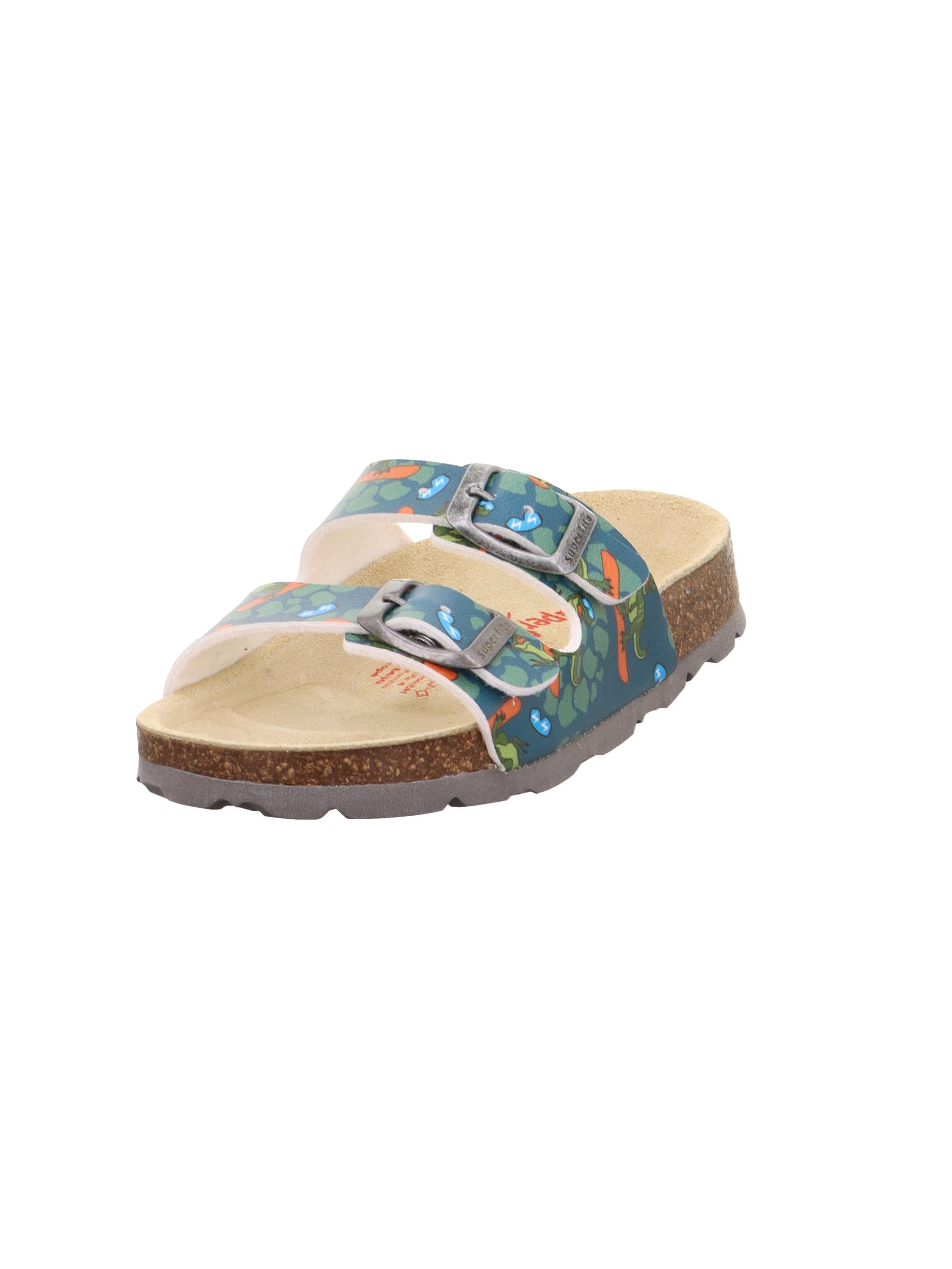 Superfit Girl's FUSSBETTPANTOFFEL Hausschuhe, PETROL/GRAU 8430