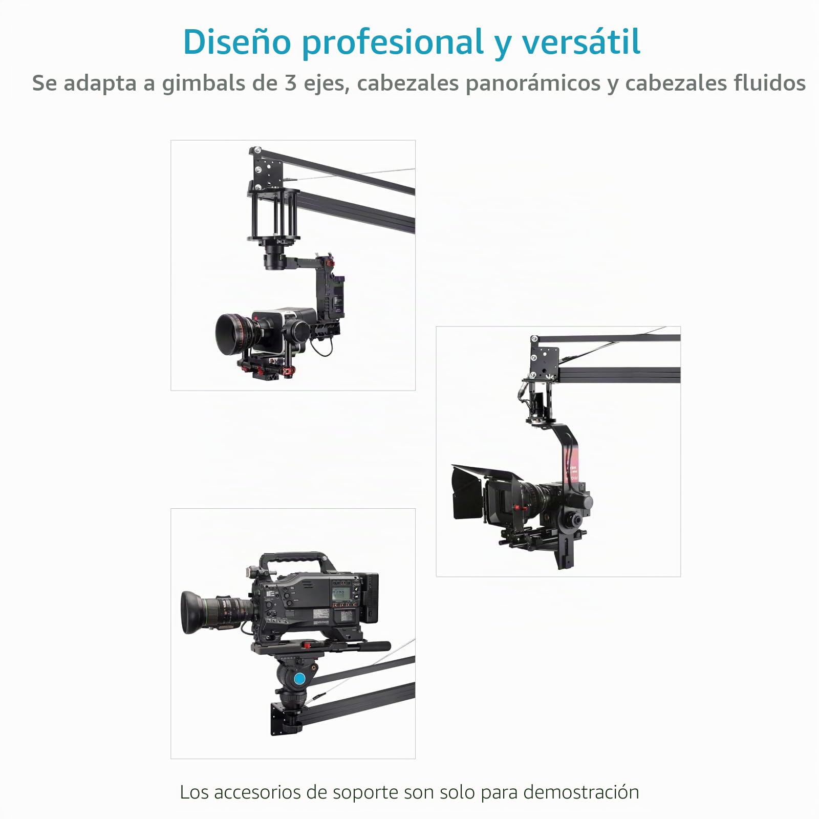 Brazo de grúa para cámara PROAIM de 18 pies para cardanes de 3 Ejes, Cabezales panorámicos, inclinables y fluidos. para cámaras DSLR de hasta 8 kg (P-18)