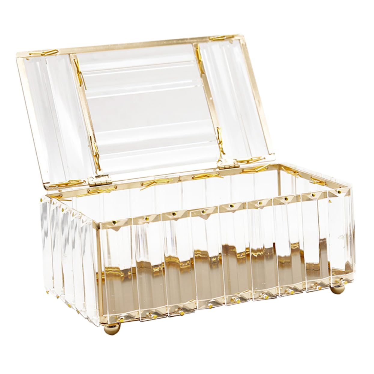 Caja de Pañuelos de Cristal en Color Claro, Diseño Moderno y Delicado