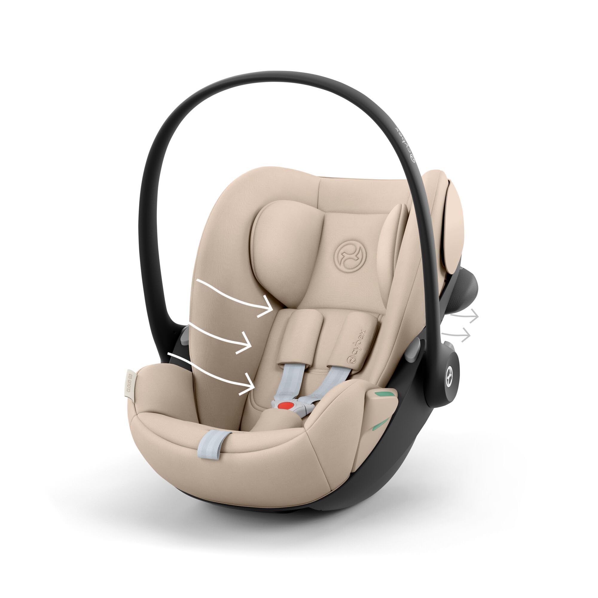 CYBEX Gold Fotelik dziecięcy Cloud G3, Od urodzenia do ok. 24 miesięcy, Dla dzieci od 40 cm do 87 cm, Maks. 13 kg, Funkcja obrotu o 180°, Z wkładką dla noworodka, Almond Beige