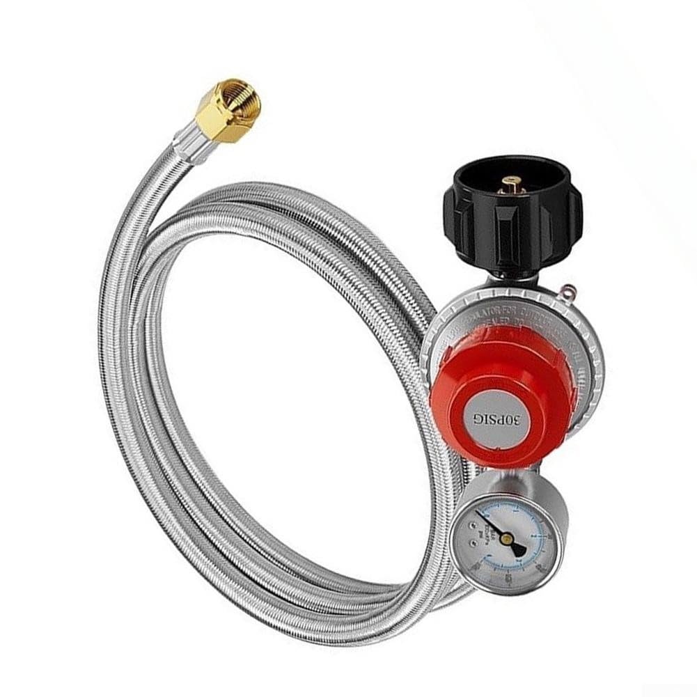 Regolatore Gas Propano Acciaio per intrecciato 12FT per qcc1(12FT)