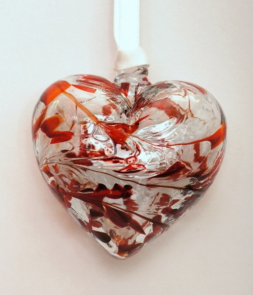 Milford Collection Glass Friendship Heart Small - Ruby