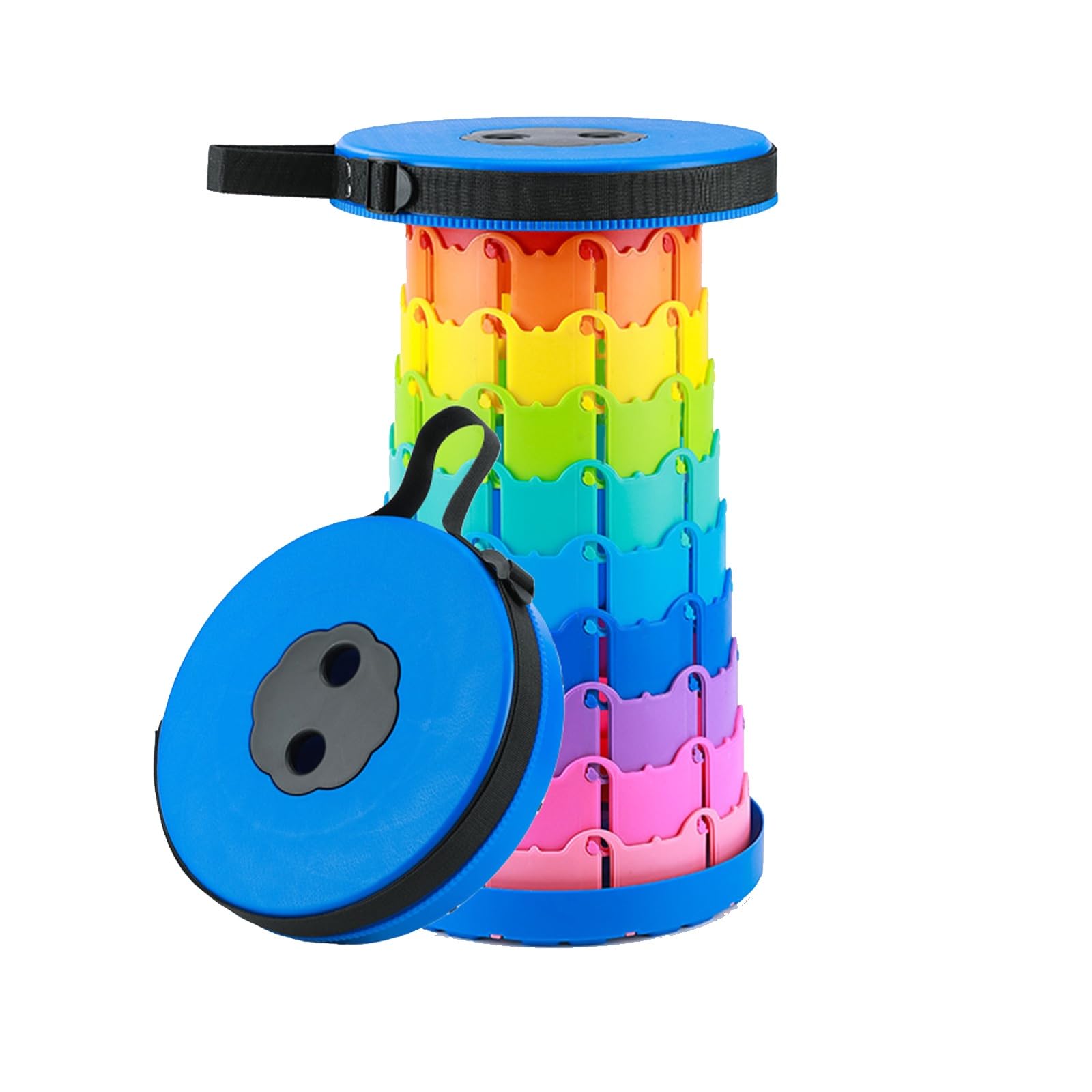 Tabouret pliant léger de pêche rétractable et bleu de grande capacité