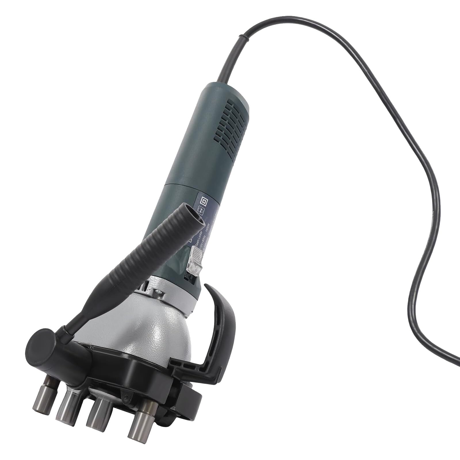Máquina selladora de bordes de tuberías redondas y cuadradas, compactador de conductos de aire de 1400 W con caja de transporte, máquina prensadora de bordes de conductos eléctrica portátil(Thickness: