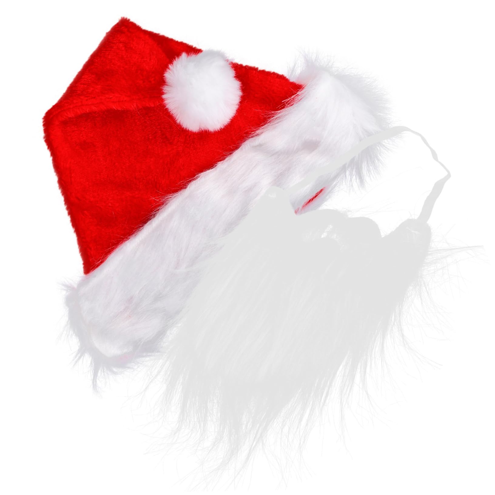Cabilock Santa Cosplay Props Kits Santa Claus Hat Beard Santa Dress up Accessories for Christmas