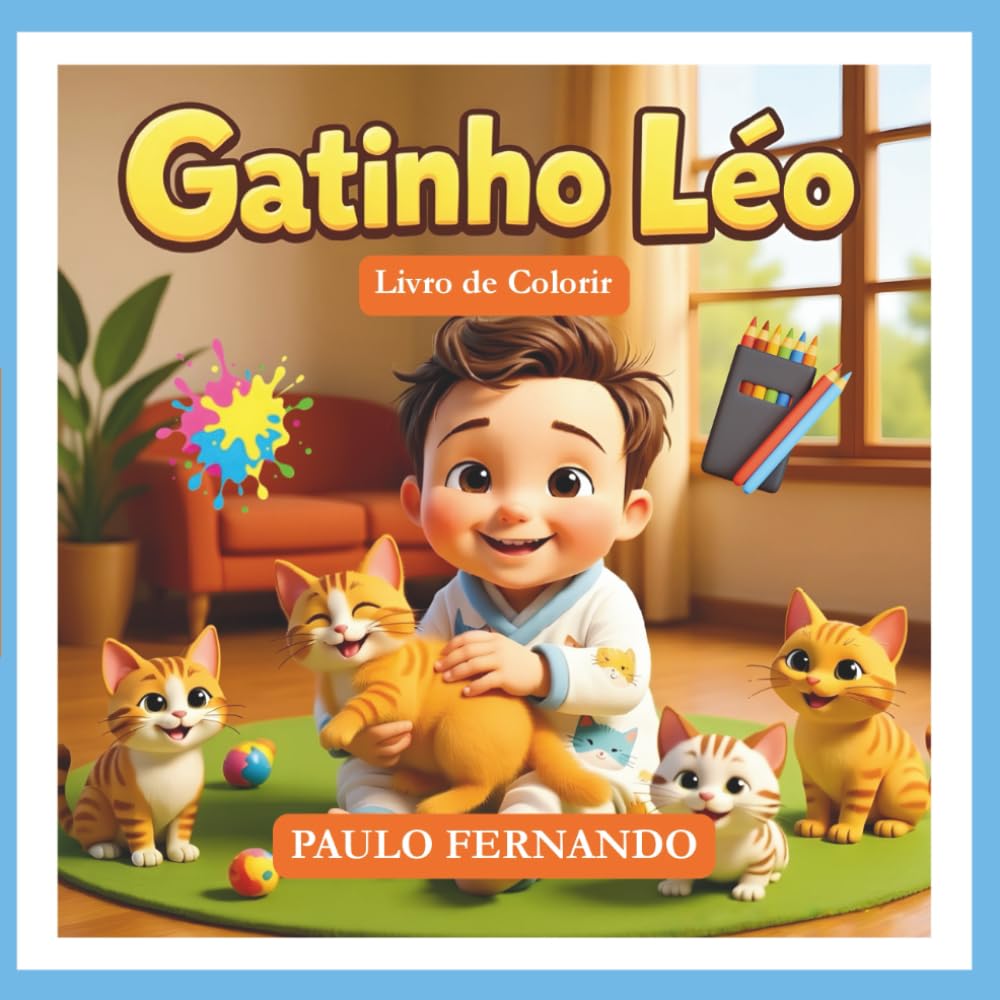 Livro de Colorir do Gatinho Léo: Recurso que incentiva a imaginação, a coordenação motora e a expressão artística das crianças, valorizando a amizade entre elas e os gatinhos.