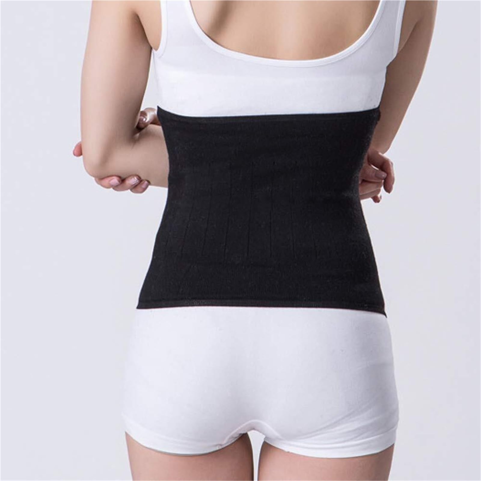Faja Lumbar Cinturón cálido for Hombres y Mujeres, cinturón de compresión, Transpirable de Punto Cinturón Apoyo Lumbar(Black)