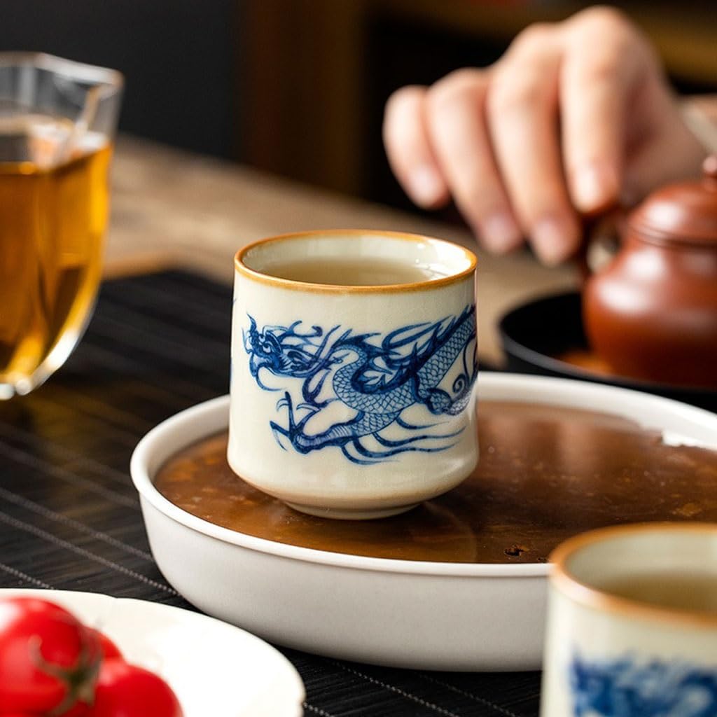 Tazas de té Pequeñas Taza de té de estudio, taza individual de cerámica Personal, juego de té de Kung Fu, tazón de té individual Taza de té de Kungfu