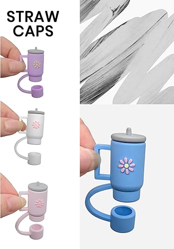 Miniatura 9 de 4 tapas de paja de 0.394 in para vasos, puntas de popote de silicona para popotes Stanley Cup Accesorios para vasos Stanley Cup