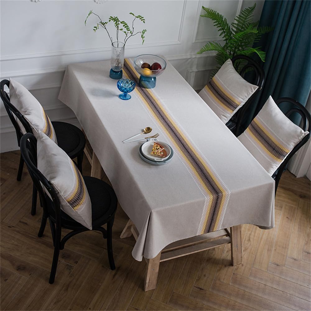Tovaglia di lino per feste in casa, tovaglia da tavolo rettangolare per matrimonio, tovaglia da pranzo, decorazione, ZBQ8388 (7), 140, 200 cm