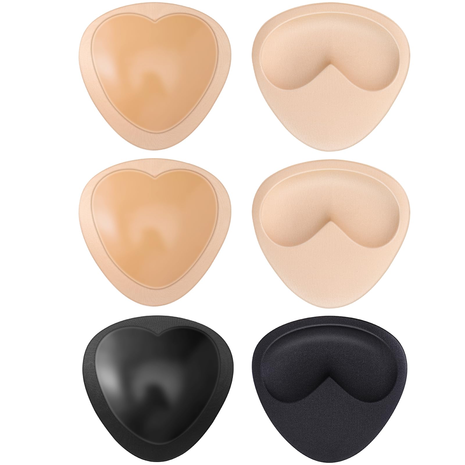 Reusable Double-Sided Sticky Bra Inserts - Push Up Pads For Bikinis, Swimsuits & Strapless Tops (Light Yellow)