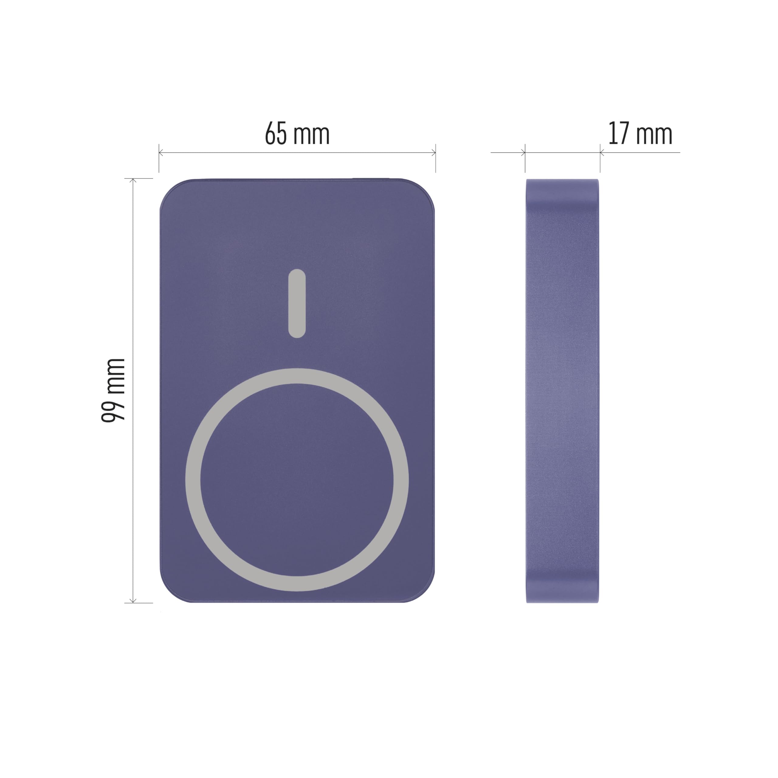 EMOS - Powerbank 10 000 mAh WI 1046 z magnesem - magnetyczny zewnętrzny akumulator z funkcją przejścia i bezprzewodowym ładowaniem - wyjście USB C z kablem USB do transmisji danych - do iPhone'a,