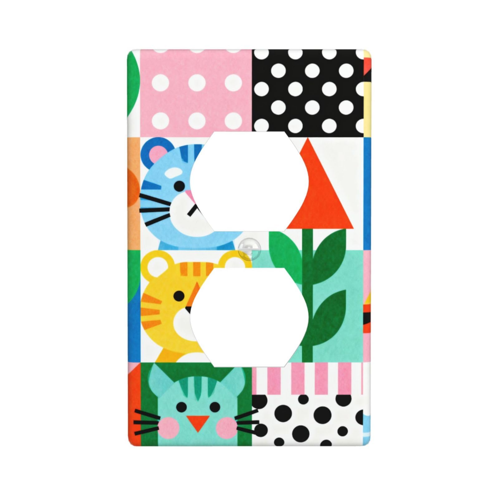 Abstract Cartoon Unbreakable Polycarbonate Switch Plate-1 Gang Screwless Wall Plate for Home Office