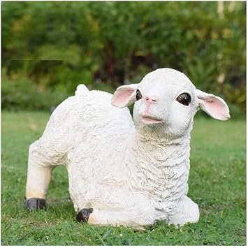 Statues Decor for Lawn Sculptures,Small Sculptures Decor Garden,Simulation Sheep Garden Gnome Garden Gnome for PatioLawnYard Art DecorationHousewarming Garden Gift