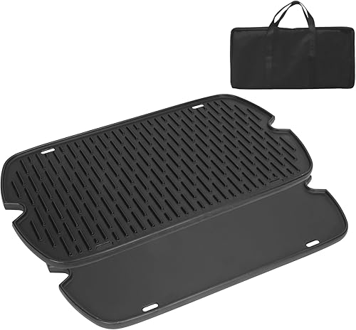 Miniatura 11 de Plancha de cocina de hierro fundido pre-sazonada reversible 2 en 1 de 15 x 12.8 pulgadas para estufa de gas, carbón, electricidad, propano y gas,