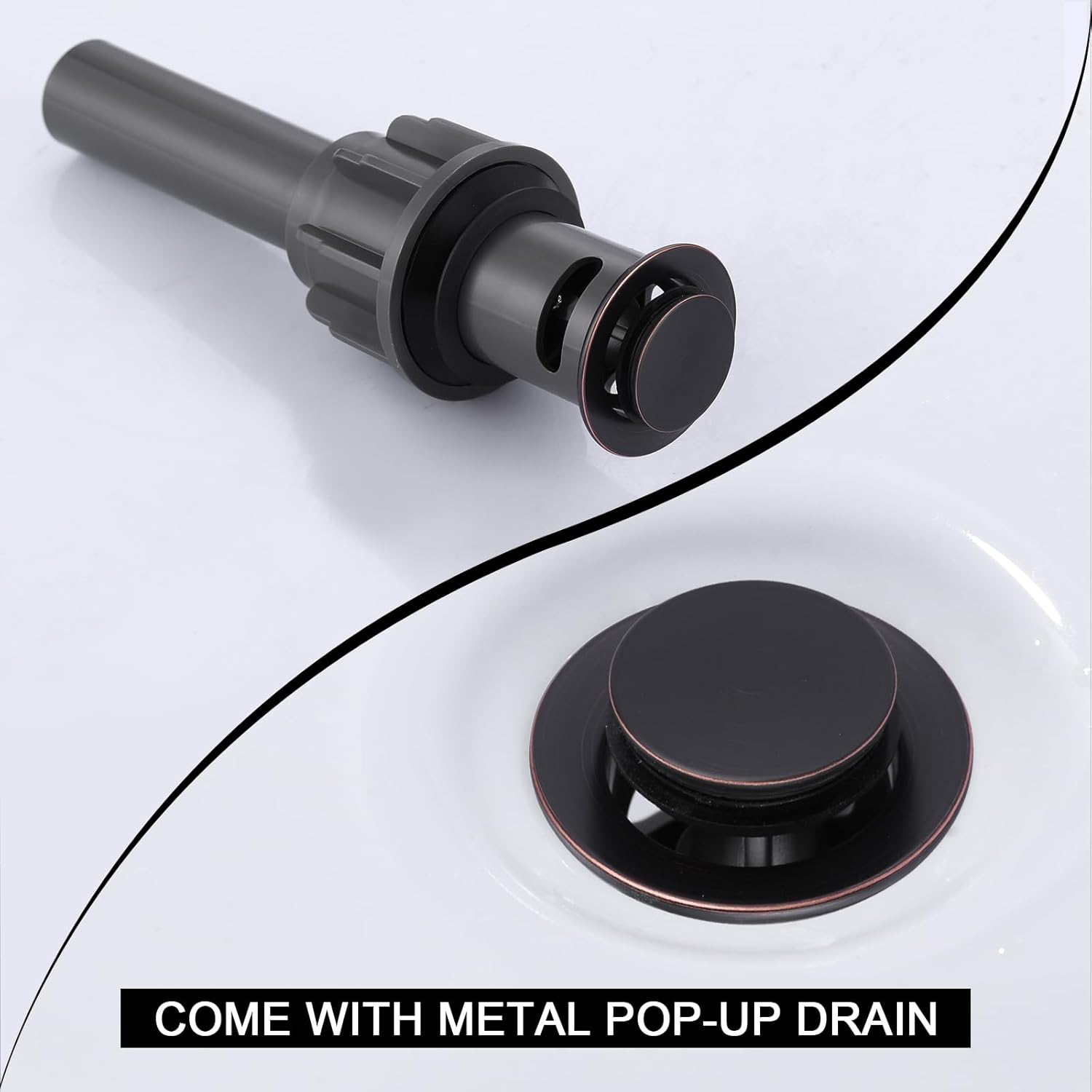 WOWOW Oiled Rubbed Bronze Waterfall Bathroom Faucet 3 Holes 8Inch Widespread Bathroom Sink Faucet and Kitchen Faucet with Sprayer,Oiled Rubbed Bronze Single Handle High Arc Stainless Steel Kitchen Fau