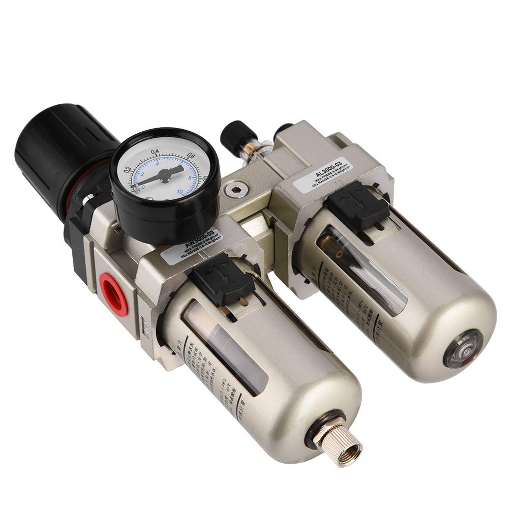 Air Filter Regulator,AC3010-03 Aluminum Alloy Pressure Regulator Trap Water Filter 3/8, Filter Regulator Combo Aluminum Alloy Pressure