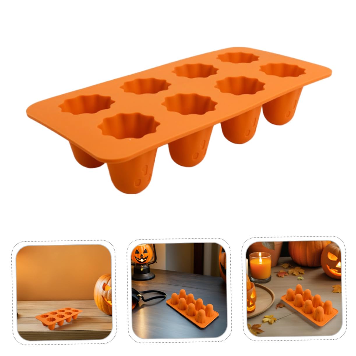 ULTECHNOVO 4 Pezzi Stampo in Silicone per Dolci Halloween Forma Resistente Antiaderente e Facile da Sformare per Cioccolato Budini Fondant e Snack Creativi