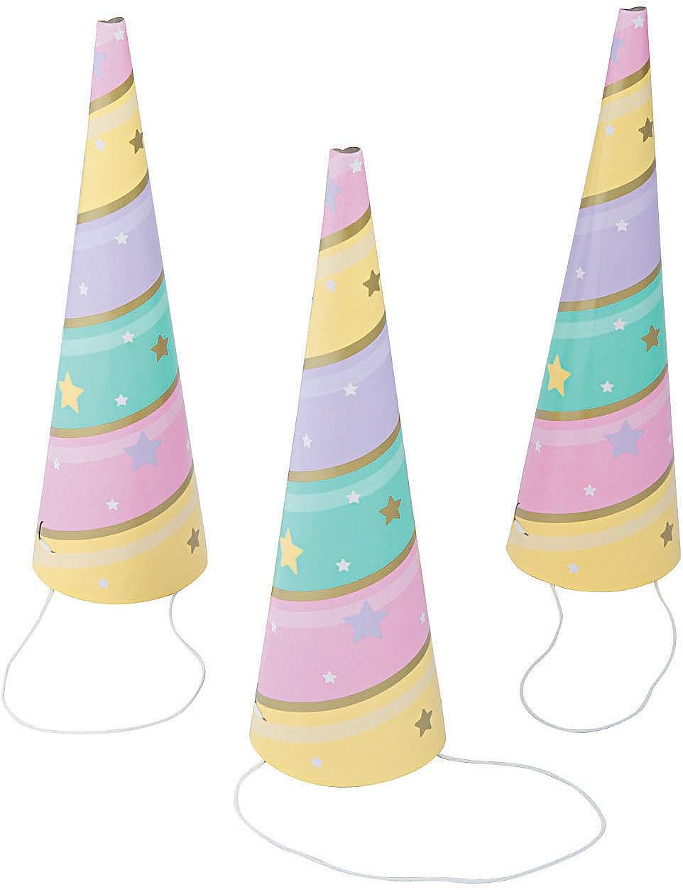 Unicorn Sparkle Unicorn Horn Party Hats for Birthday - Party Supplies - Licensed Tableware - Misc Licensed Tableware - Birthday - 8 Pieces