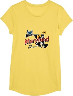 Maryland My Maryland - State Pride Blue Crab Flower Art T-Shirt
