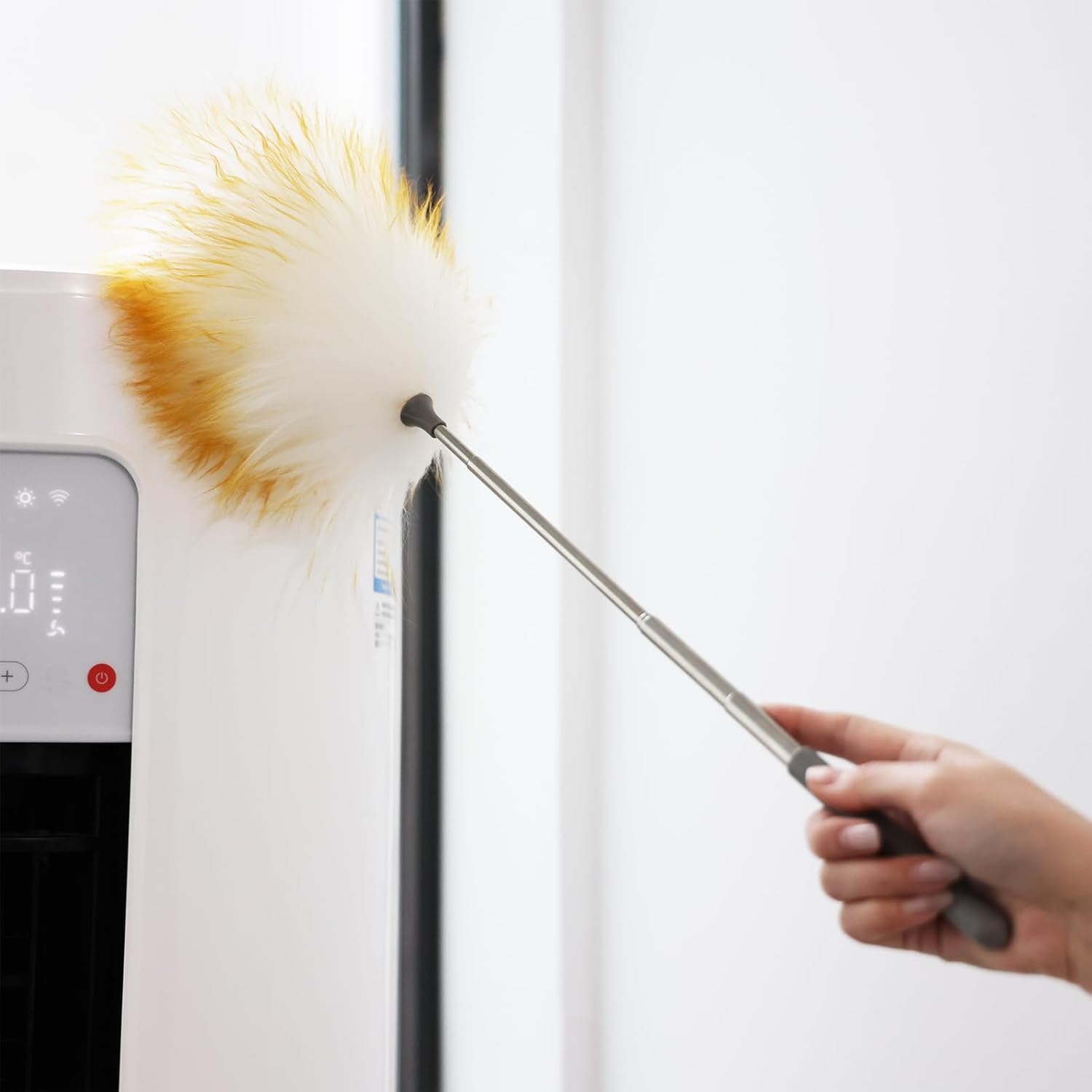 Mini Feathers Duster, Telescoping Lbswool Dusters with Stainl Steel