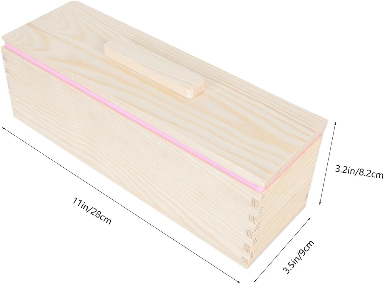 Wooden Loaf Pan and Non-stick Bread Mold Set, Rectangular Toast Baking Tray with Lid, 2pcs Pink and Purple Silicone Soap Mold for Homemade Bread and DIY Baking
