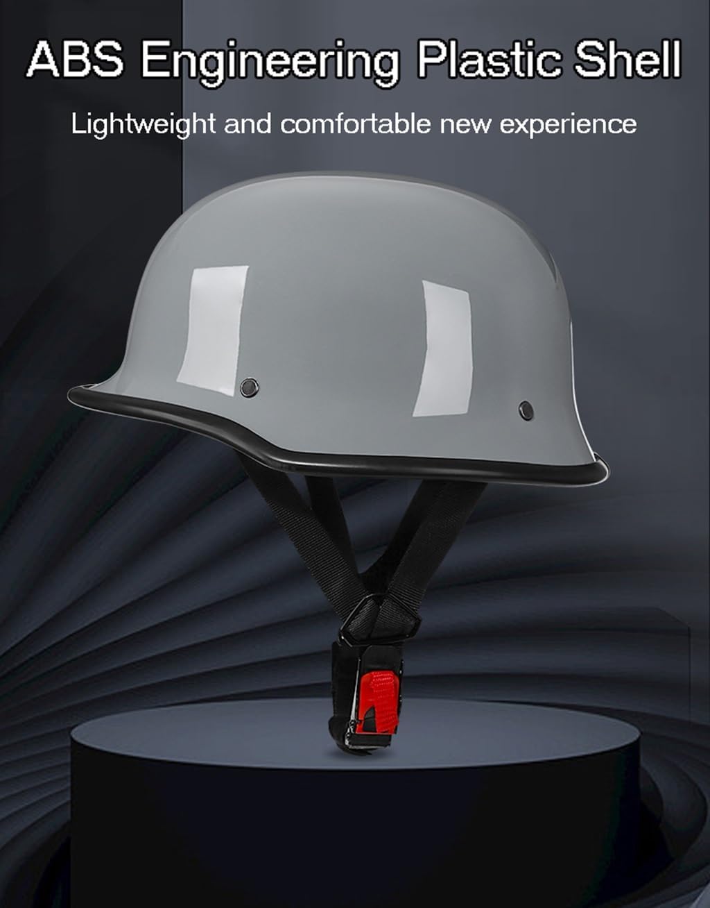 Motorcycle Retro German Style Helmet, Half Shell Skull Cap Fashion Men Women Open Face Helmets, DOT Approved Low Profile Four Seasons Cruiser Scooter Chopper Moped ATV Half Helmet