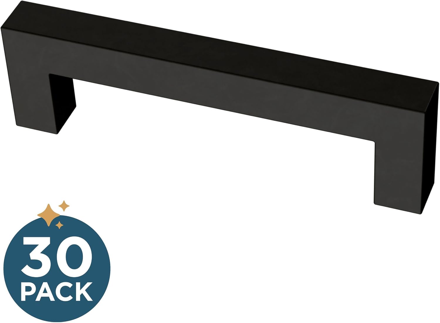 Franklin Brass (30-Pack) – Matte Black Cabinet Handles, 3-3/4 Inch Hole Center, Modern Pulls for Drawers, Kitchen Cabinet Door, Dressers | Simple Modern Square