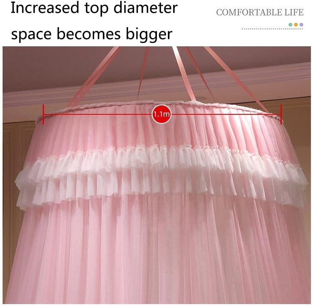 s Bed Canopy Princess Mosquito Net Dome Mesh Canopy Mosquito Curtains for Decorative Bedroom Accessories (Color : Blue)