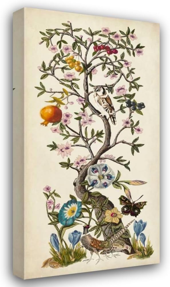 ArtDirect Chinoiserie Natura I Custom Framed Art Print Giclee Print or Canvas Options with Various Sizes and Customization by McCavitt, Naomi