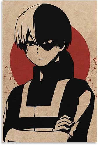 Todoroki - Póster decorativo en lienzo para pared e impresión artística moderna para dormitorio familiar 12 x 18 pulgadas 118 x 177in