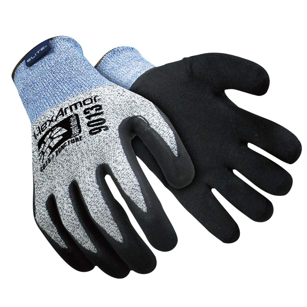 HexArmor 9010L Large Gray, Blue/Black 9000 Series Polyethylene