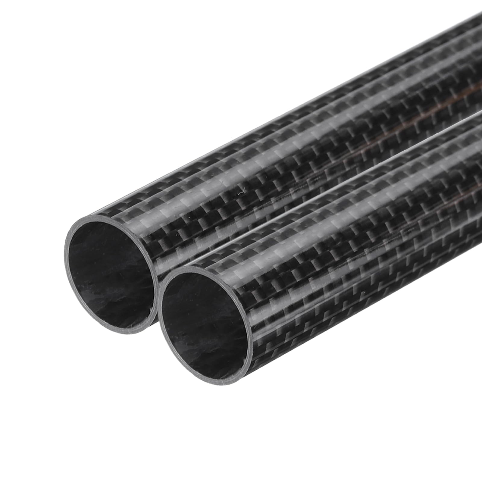 QUARKZMAN 2Pcs Tubes En Fibre De Carbone 16 X 18 X 420Mm Surface Brillante Tige En Carbone Naturel Enroulée En 3K Pour Avion Rc, Multicoptère, Quadcoptère