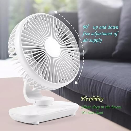 Miniatura 2 de Ventilador pequeño y silencioso para escritorio, ventilador oscilante de 120, ventilador de circulación de refrigeración eficiente, 5 velocidades,