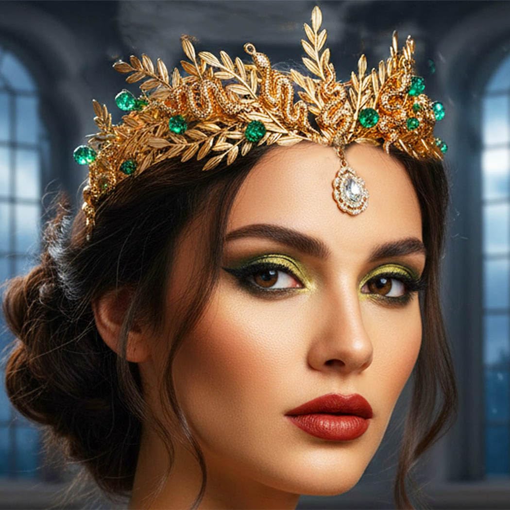 Kilshye Fascia per capelli con foglie color oro, serpente, festival, foglie, accessorio per capelli da donna