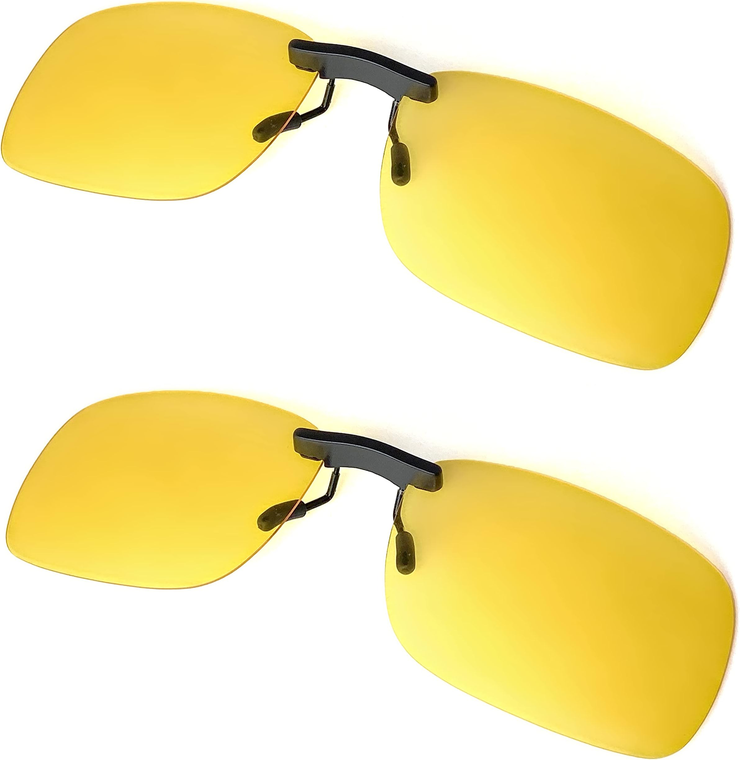 Clip on Polarized Night Vision, Driving Sunglasses UV 400 Blocker To Wear Over Prescription Glasses