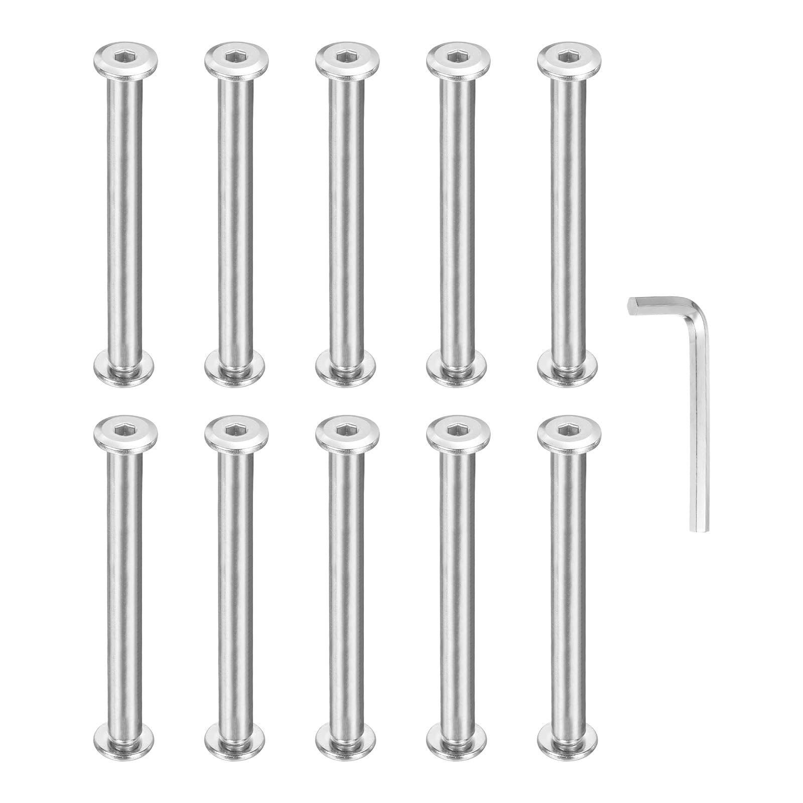 PATIKIL M5x5mm Hex Chicago Screws 6x60mm