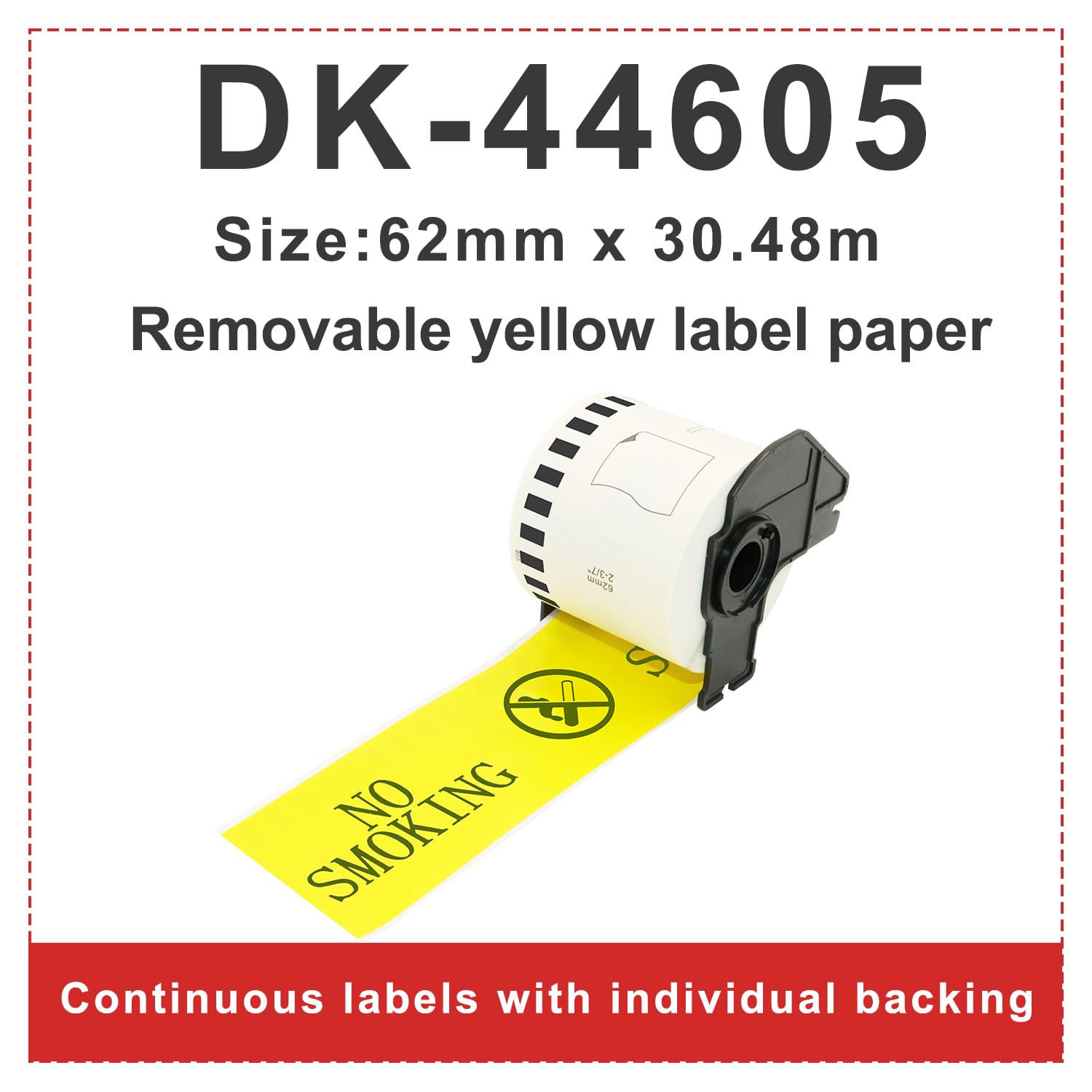 Doree 10 Rollen DK44605 62mm x 30,48m Endlosetiketten Brother QL kompatibel