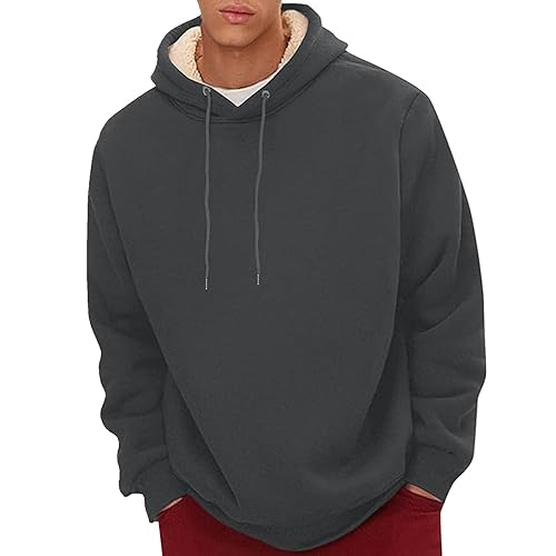 Men's Sherpa Hoodie Pullover Winter Thick Warm Fleece Lined Hoodies