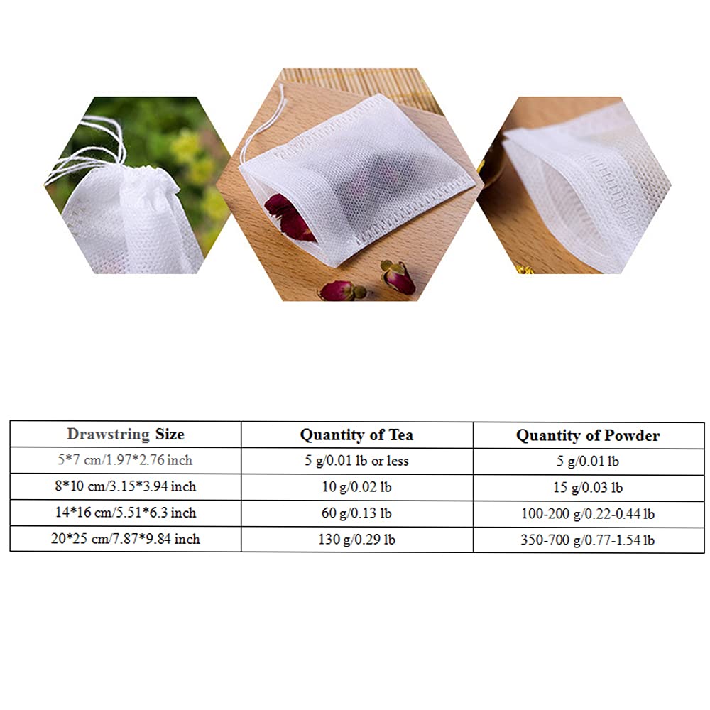 Sacchetti Vuoti Per Tè In Tessuto Non Tessuto - 5,5 X 7 Cm, Confezione Da 100 Pezzi - Usa E Getta, Ecologici, Per Infusi, Erbe E Spezie - 2