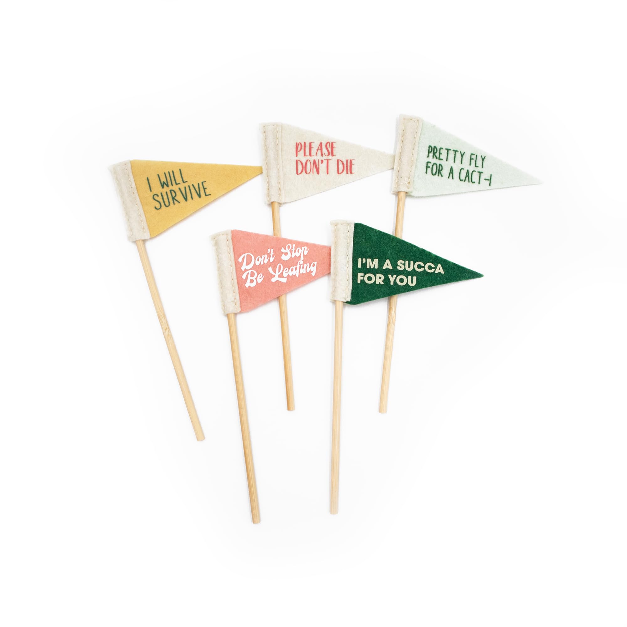 Plant Life Felt Pennant Flag with Pole