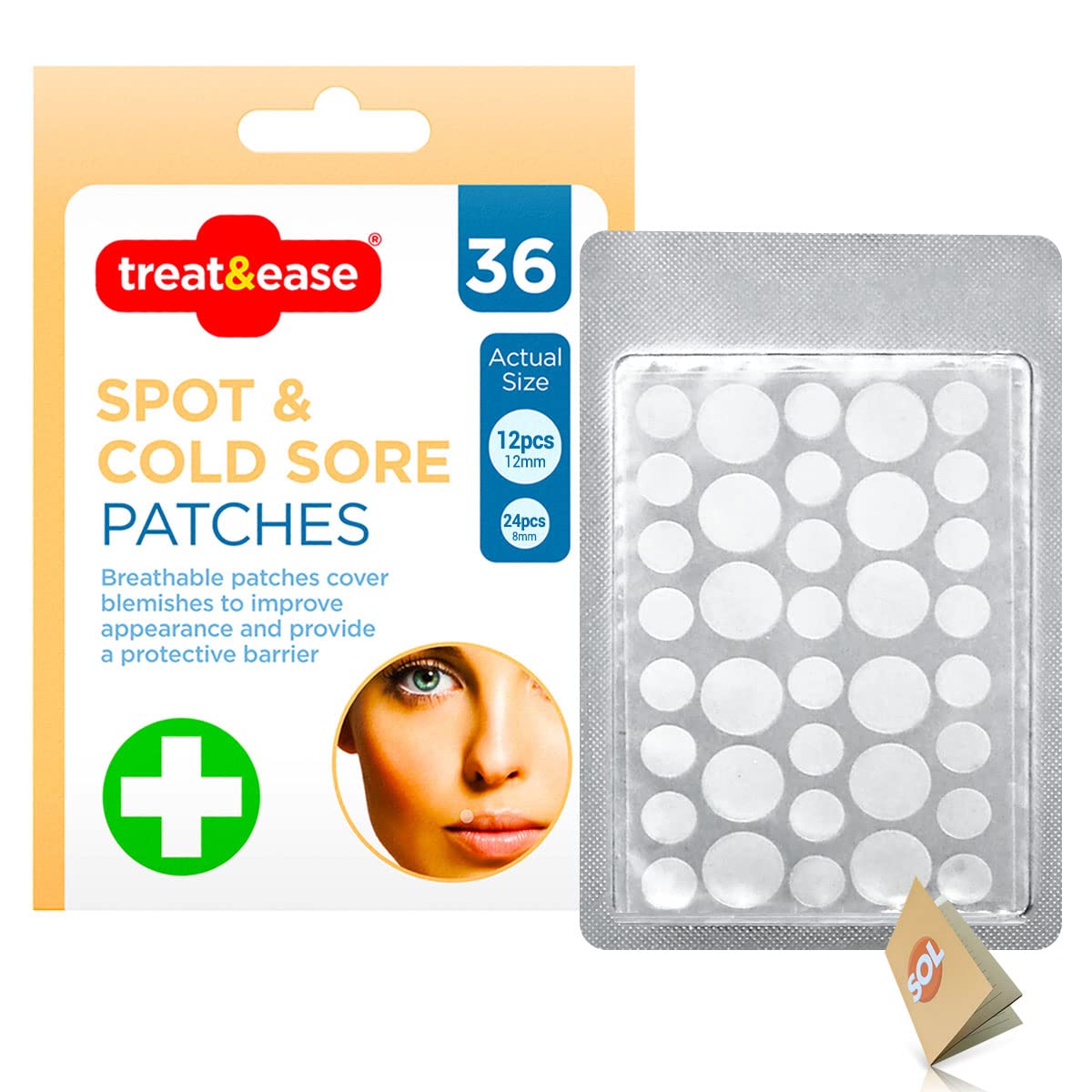 Buy 36pk Spot & Cold Sore Patches 12pcs 8mm & 24pcs 12mm Skin Care