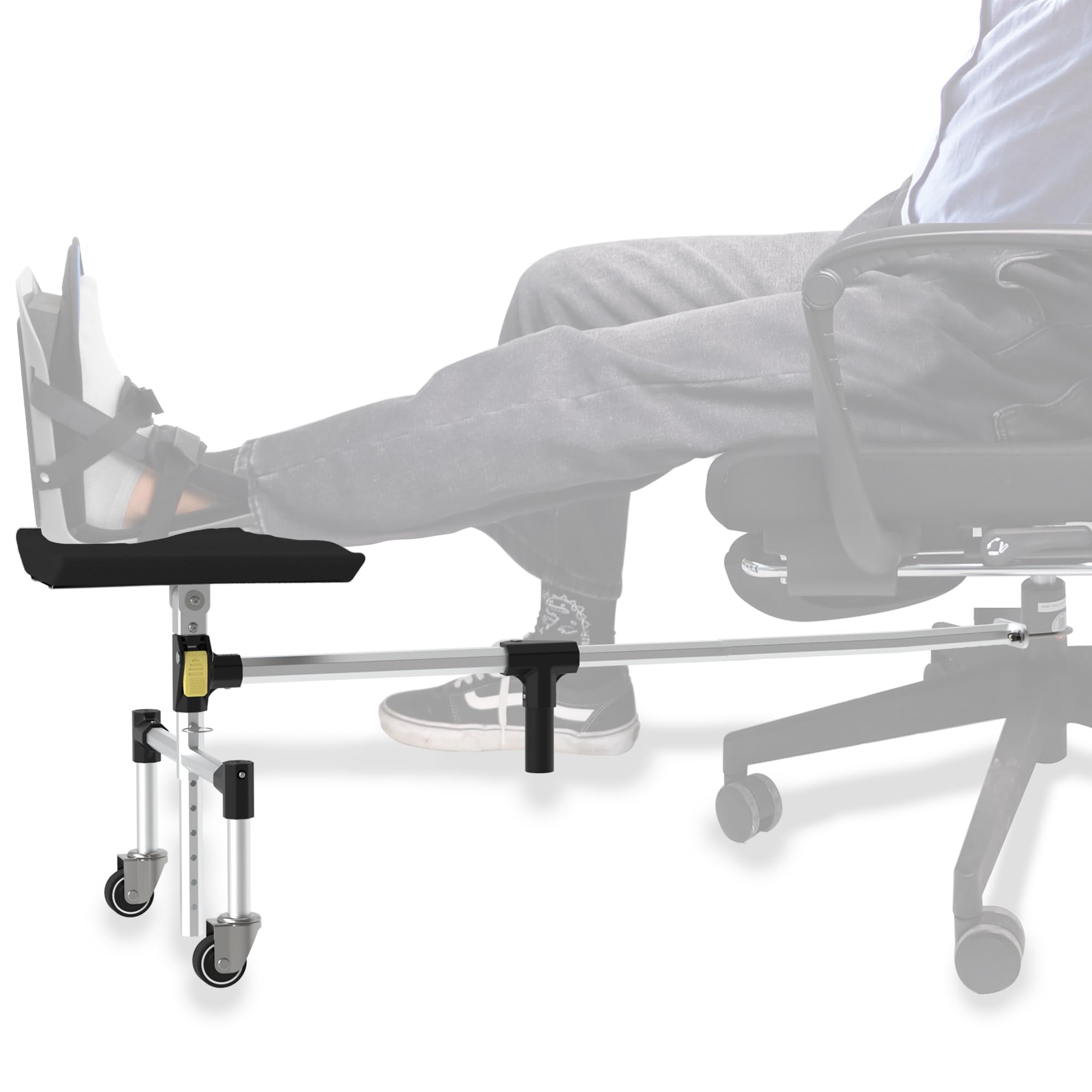 KapSnug Movable Single Foot Support for Injured, Knee Replacement, Aluminum Adjustable Leg Support at Work, Universal Ergonomic Elevate Your Legs for Swelling, Post Surgery Recovery Support